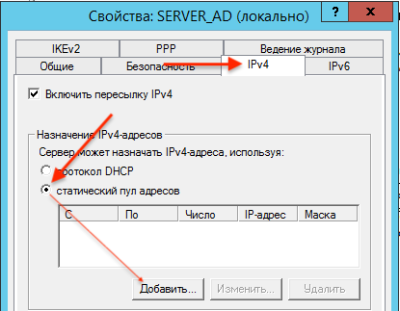 Статический пул адресов IPv4 Статический пул адресов IPv4